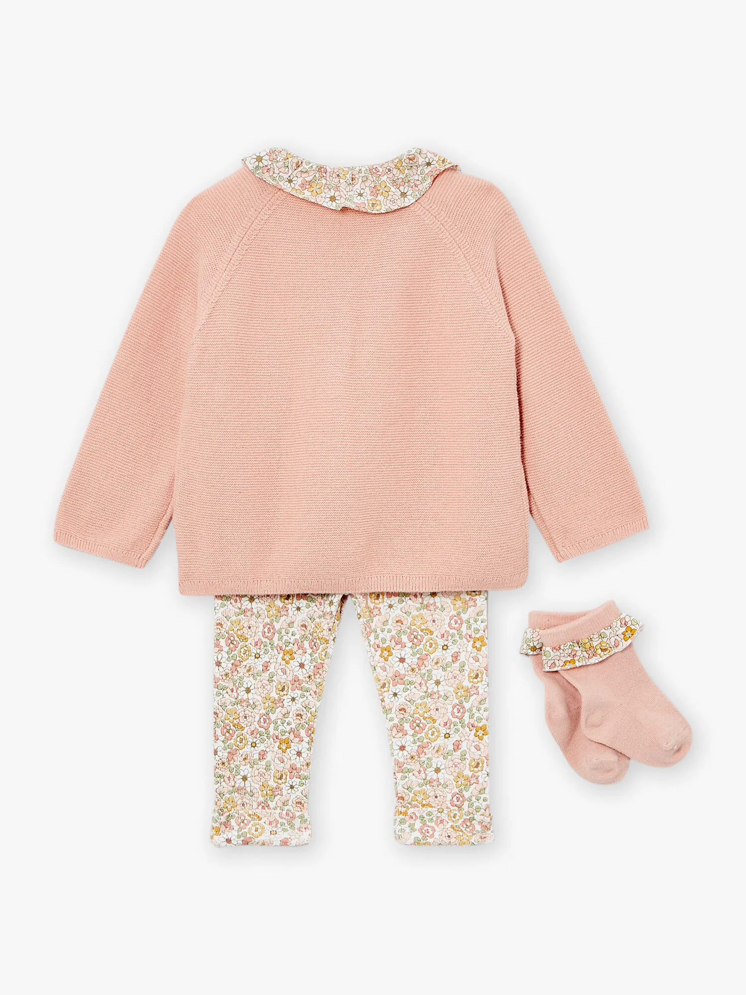 Set top, pantaloni e calze bois de rose    