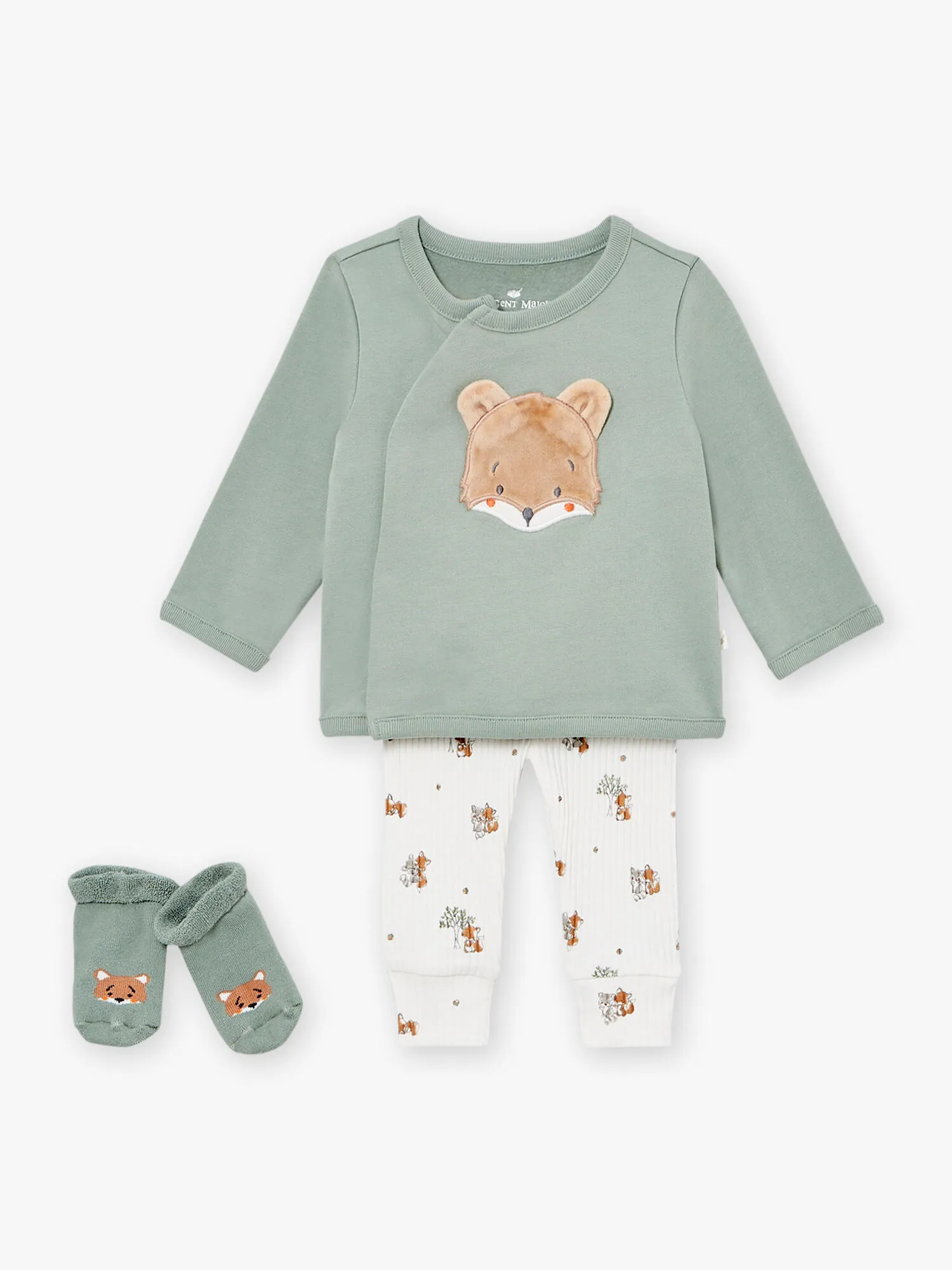 Set top, pantaloni e calze kaki    