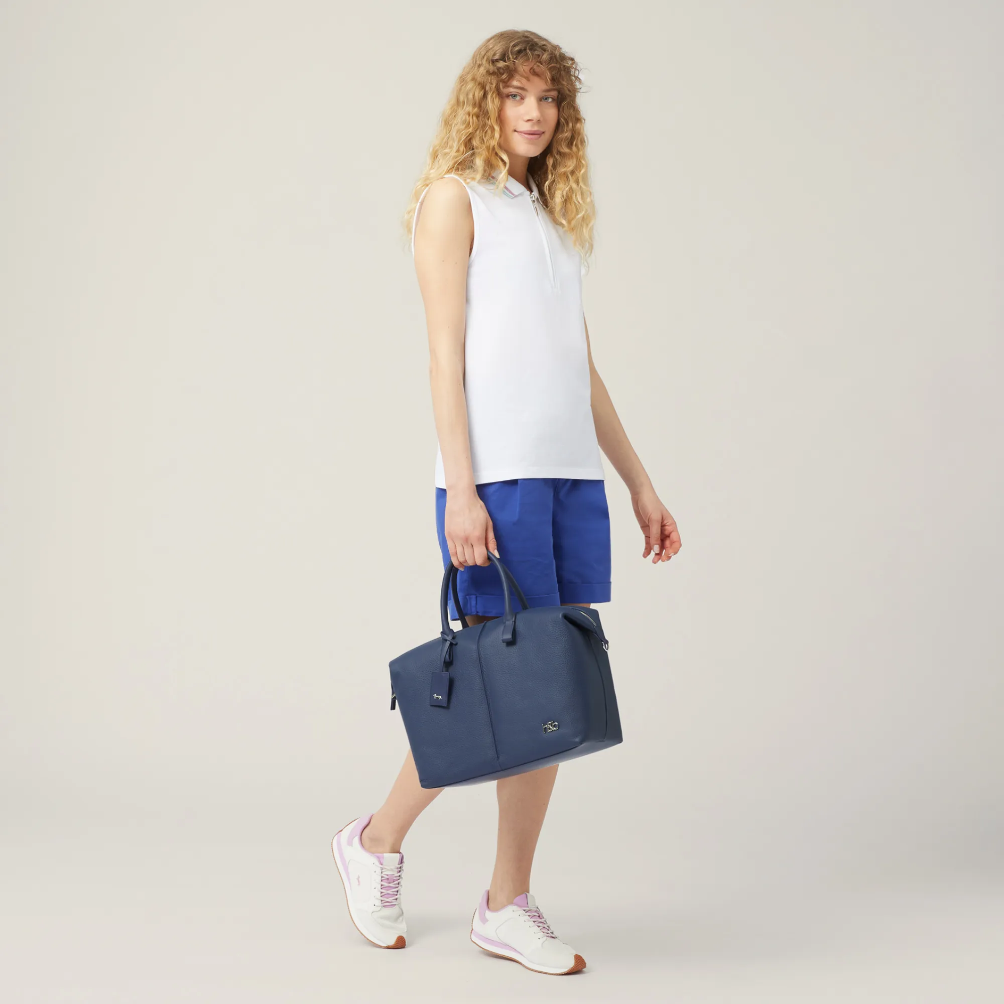 Shopping Bag Forever In Pelle in Blu: Accessori Donna Di Lusso | Harmont & Blaine®