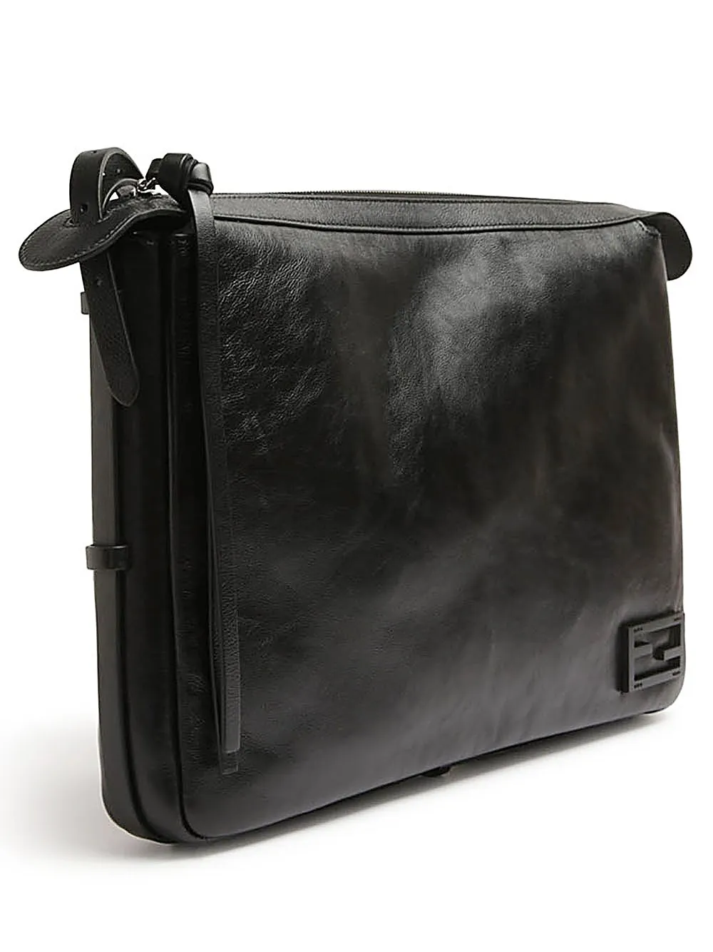 Simply Fendi Large-Borsa in pelle nera