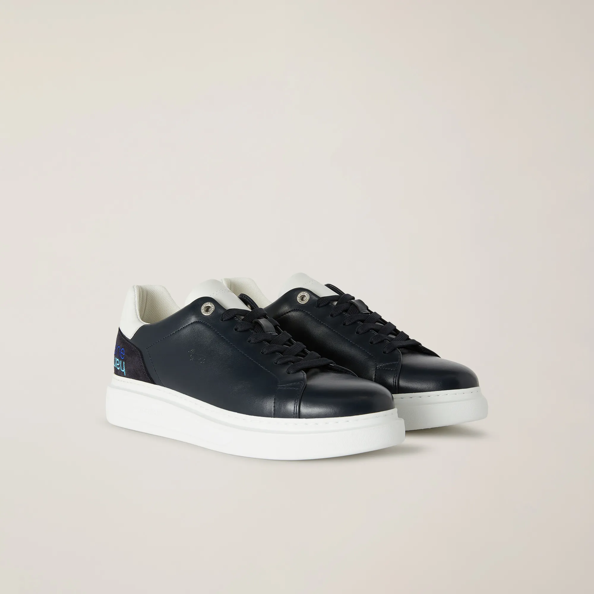 Sneaker In Pelle Con Scritta in Blu: Nuovi arrivi Di Lusso | Harmont & Blaine®