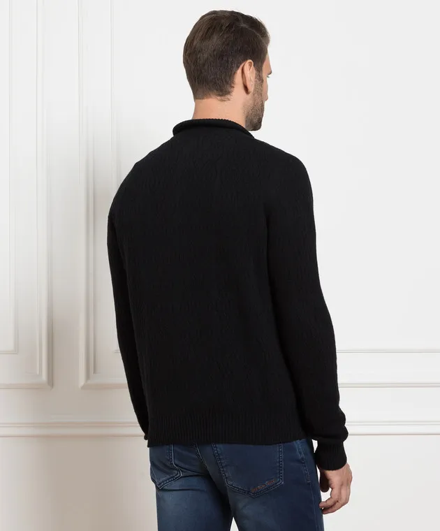 Stefano Ricci Maglione nero in lana e cashmere KE08003LB4E23373