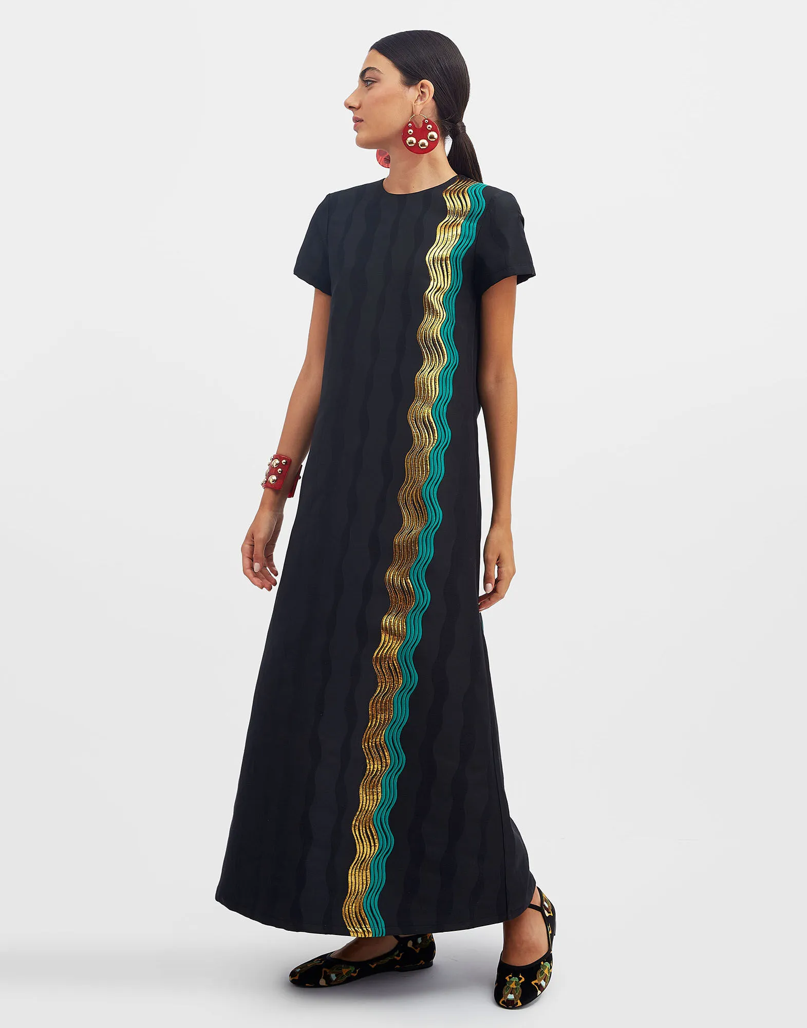 Super Swing Dress in The Nile Black for Women | La DoubleJ