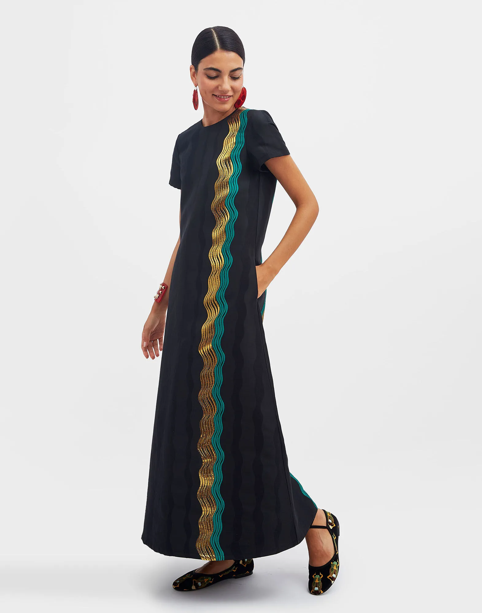 Super Swing Dress in The Nile Black for Women | La DoubleJ