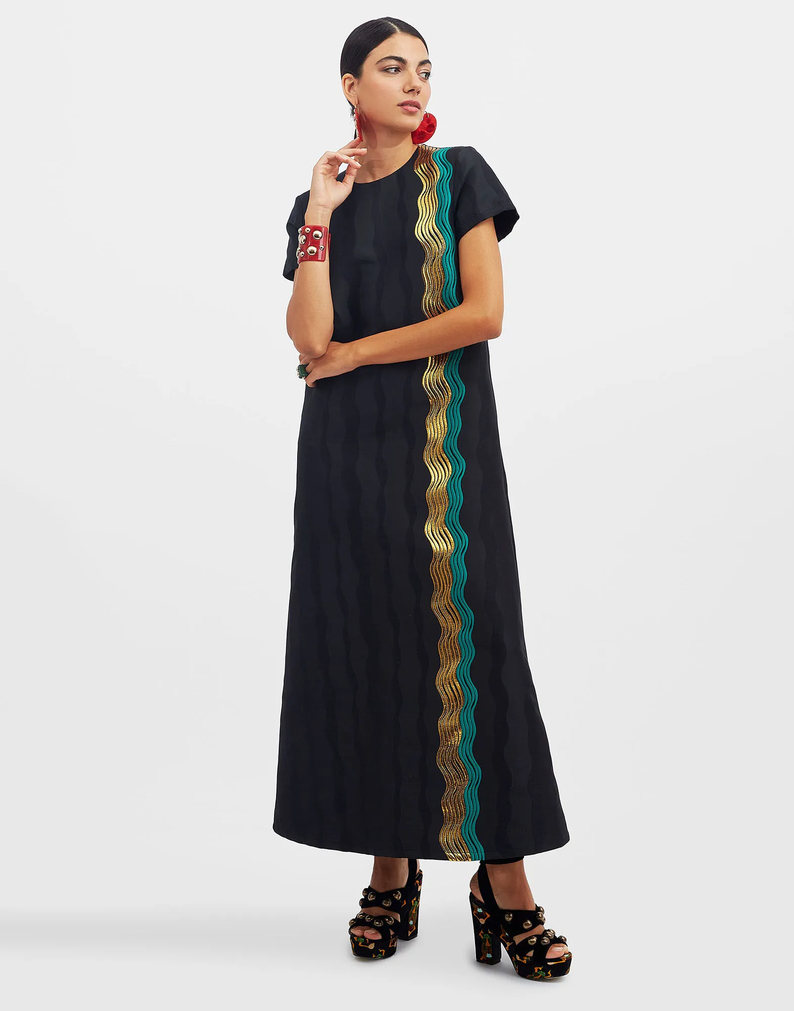 Super Swing Dress in The Nile Black for Women | La DoubleJ