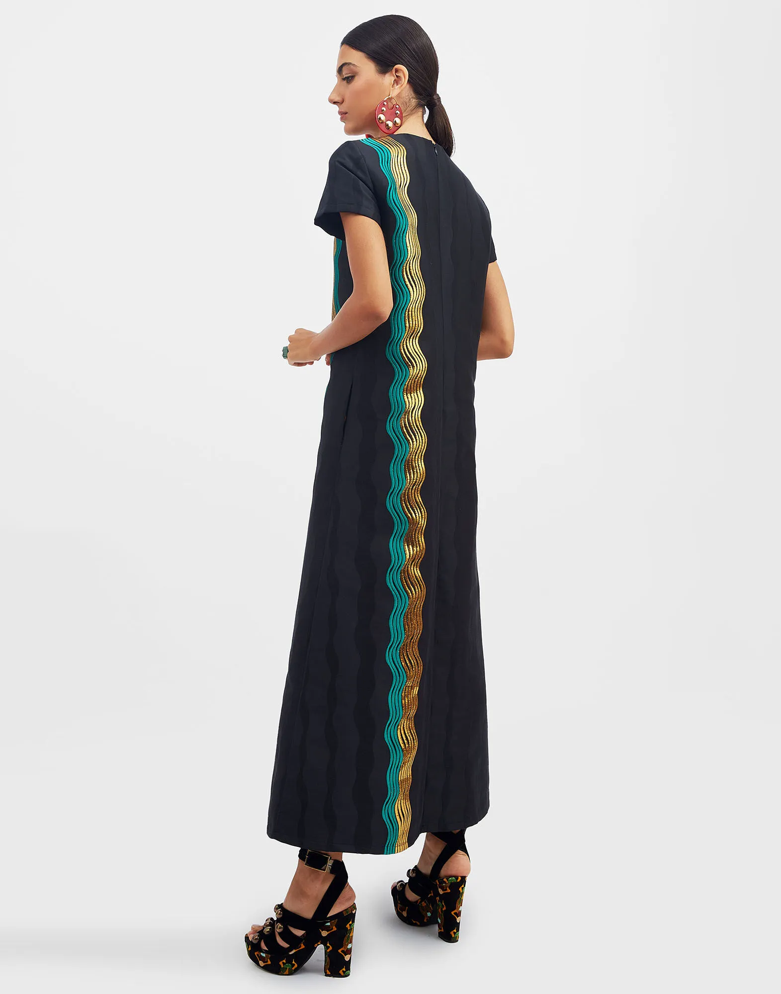 Super Swing Dress in The Nile Black for Women | La DoubleJ