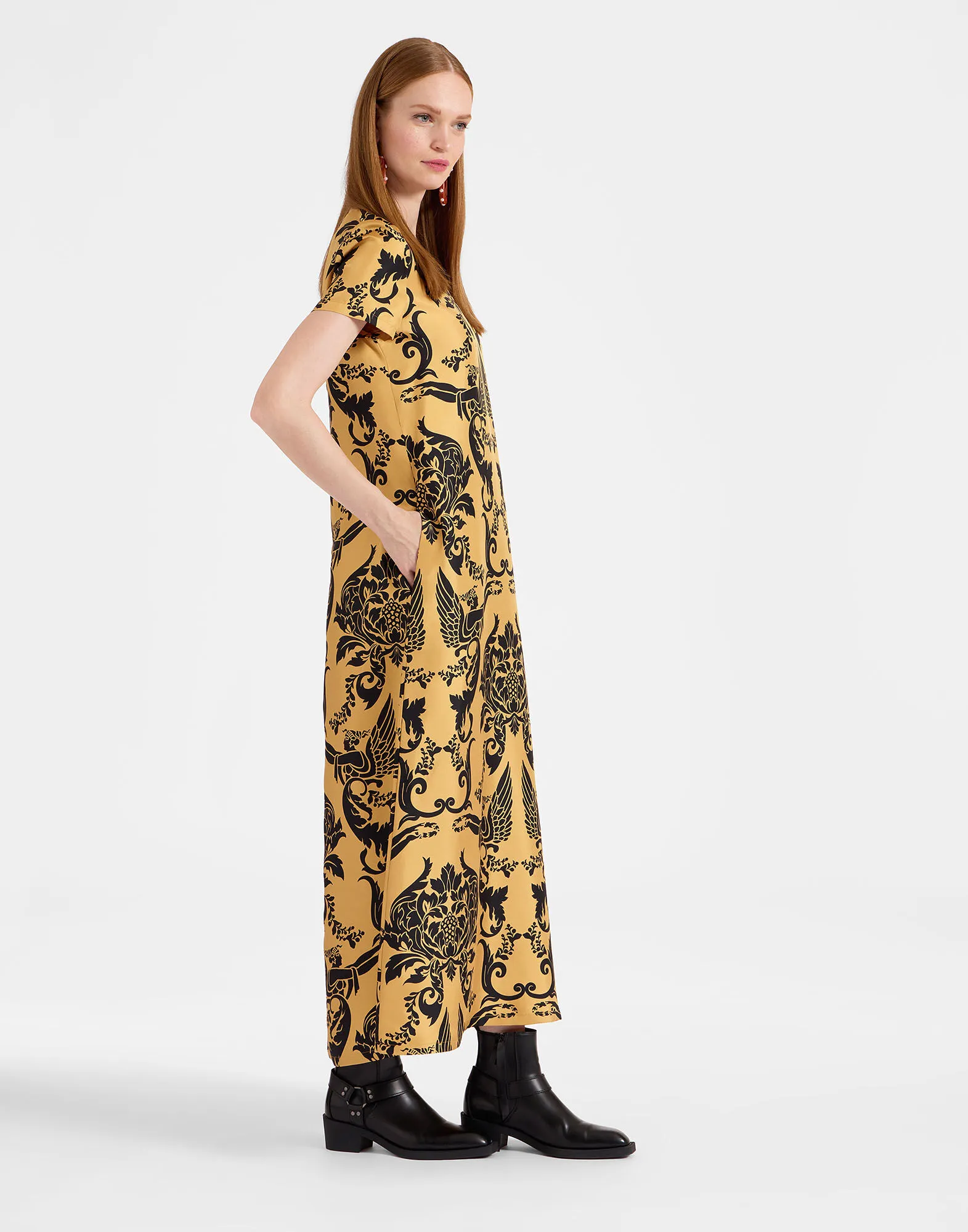 Swing Dress in Cherubs Gold for Women | La DoubleJ