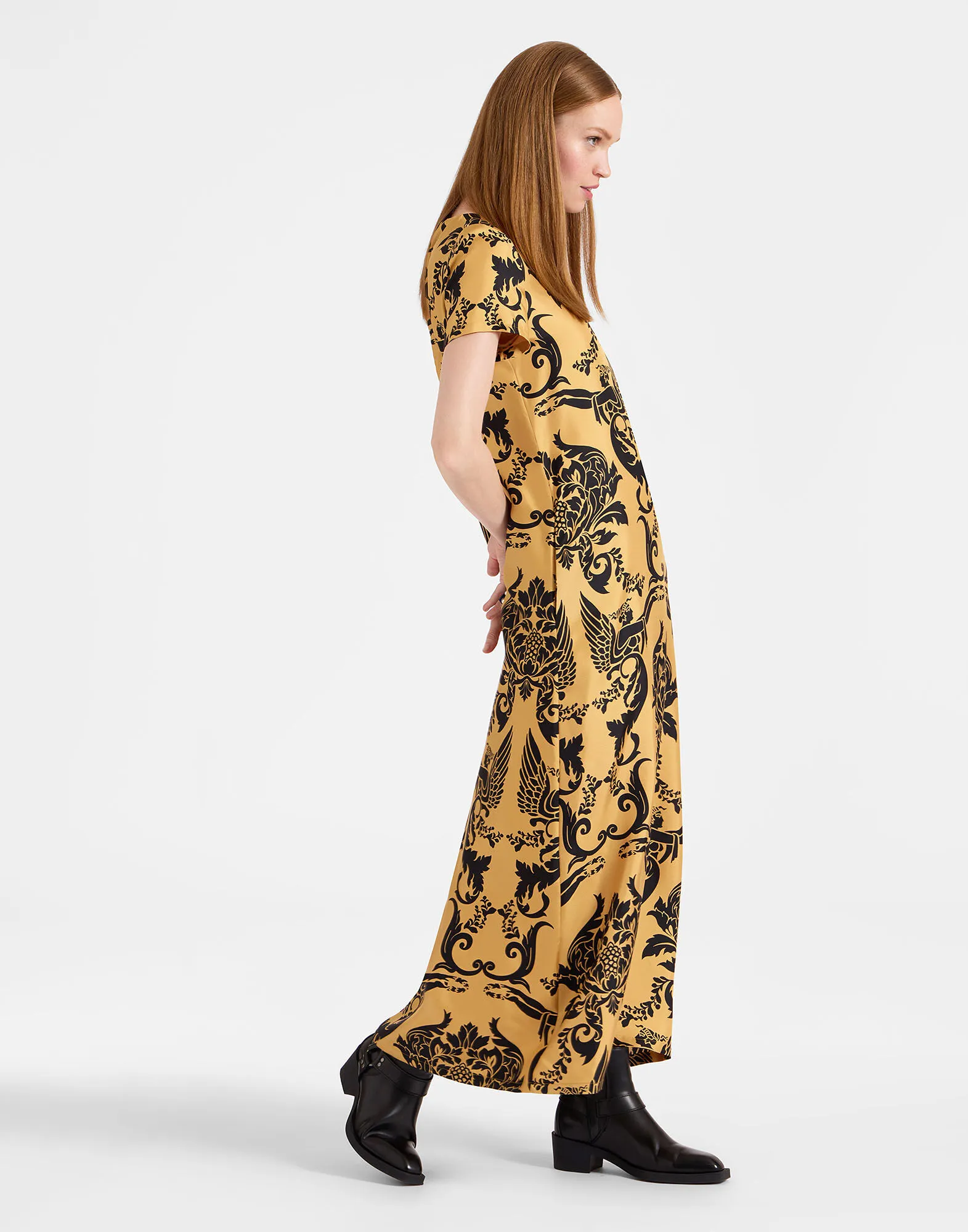 Swing Dress in Cherubs Gold for Women | La DoubleJ