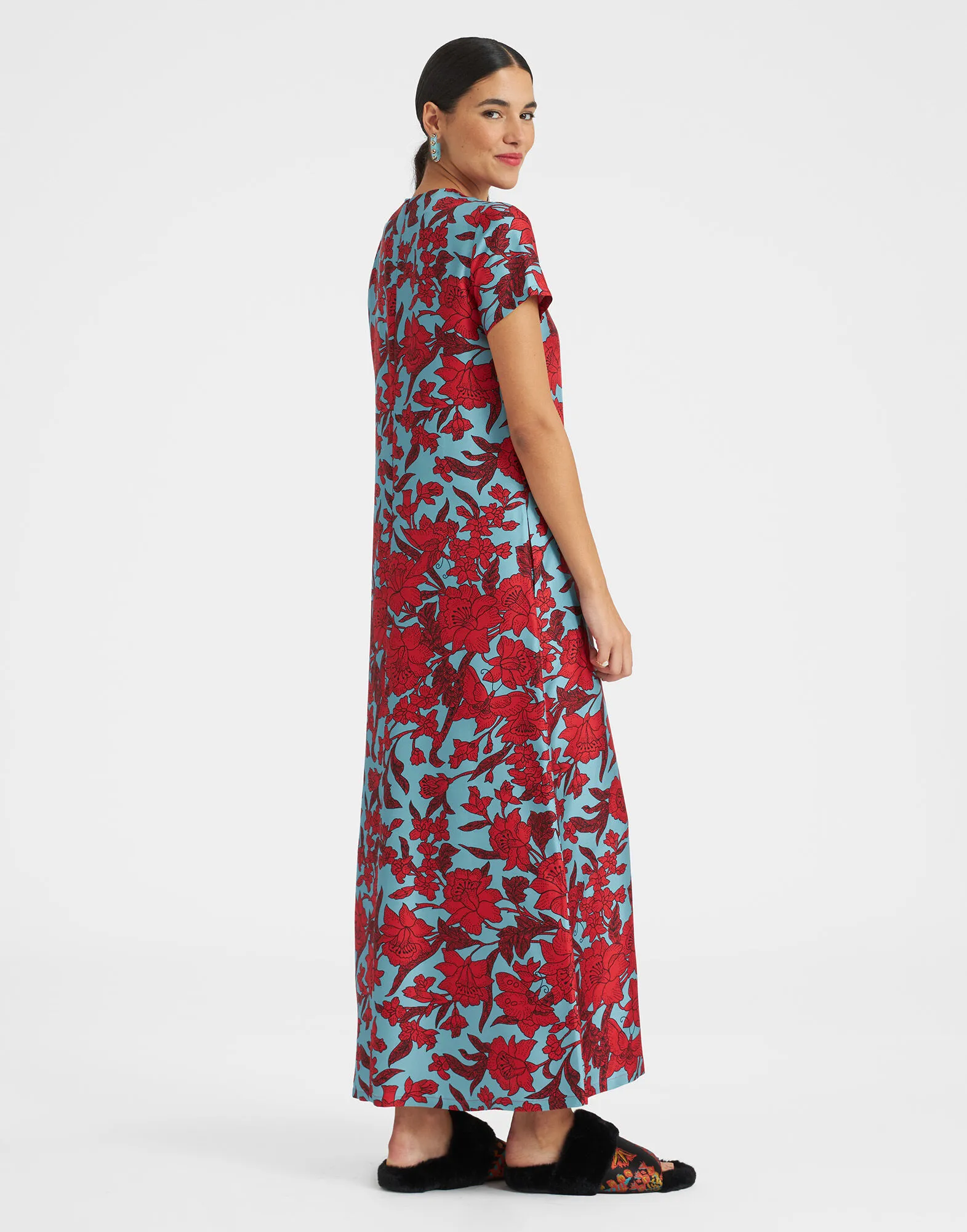 Swing Dress in Lilium Turchese for Women | La DoubleJ