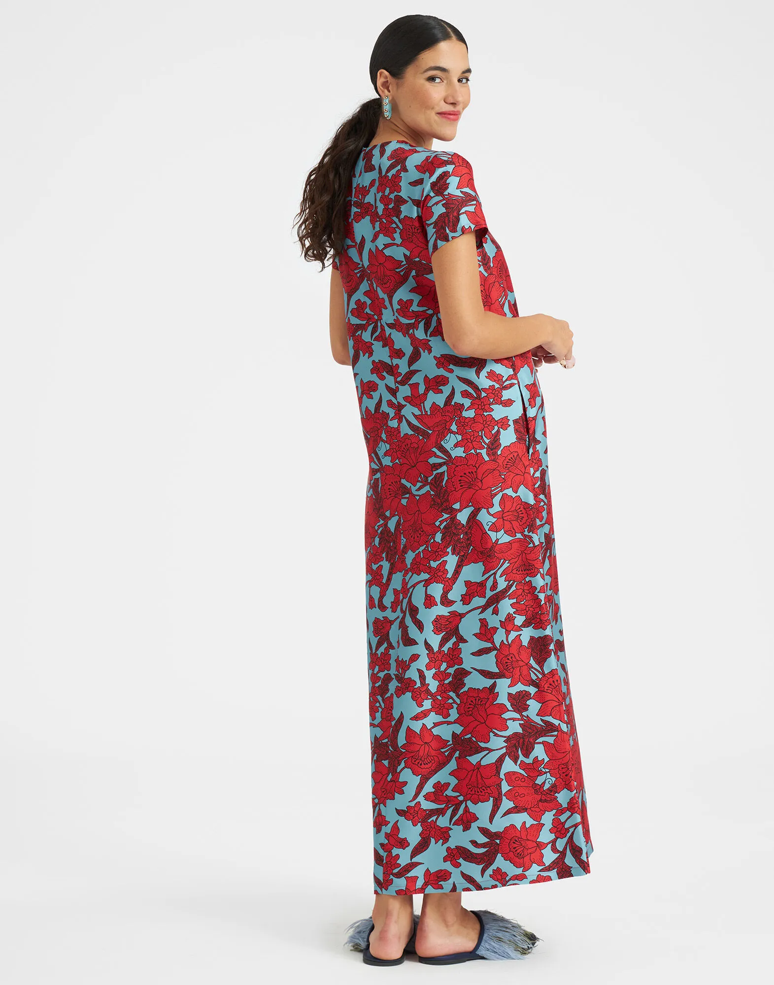 Swing Dress in Lilium Turchese for Women | La DoubleJ