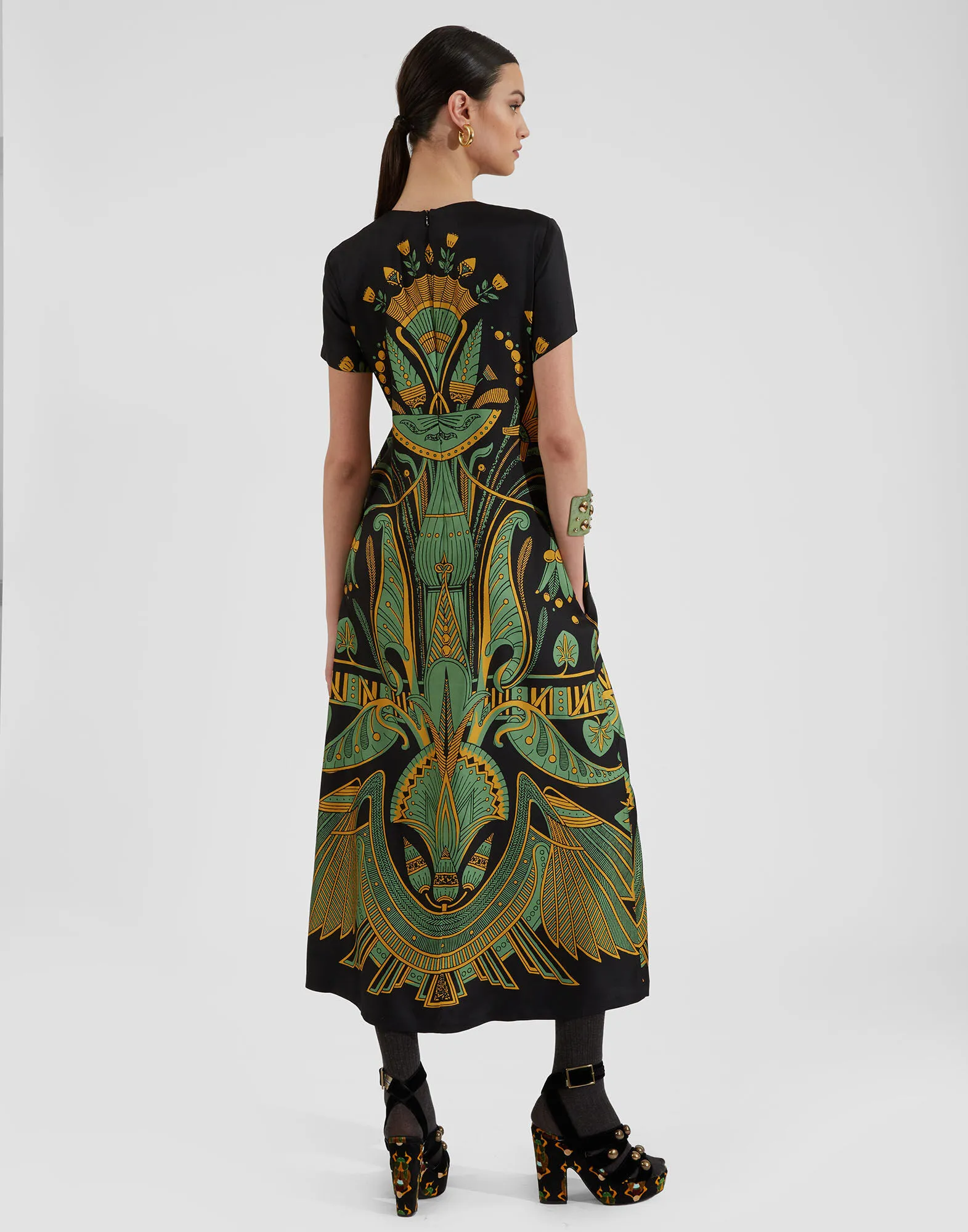 Swing Dress in The Nile Placée Black for Women | La DoubleJ