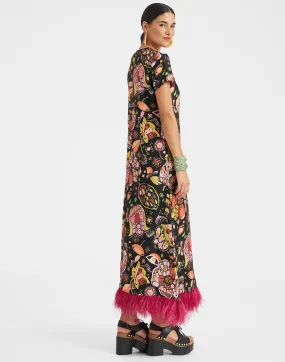 Swing Dress (With Feathers) in Eden for Women | La DoubleJ