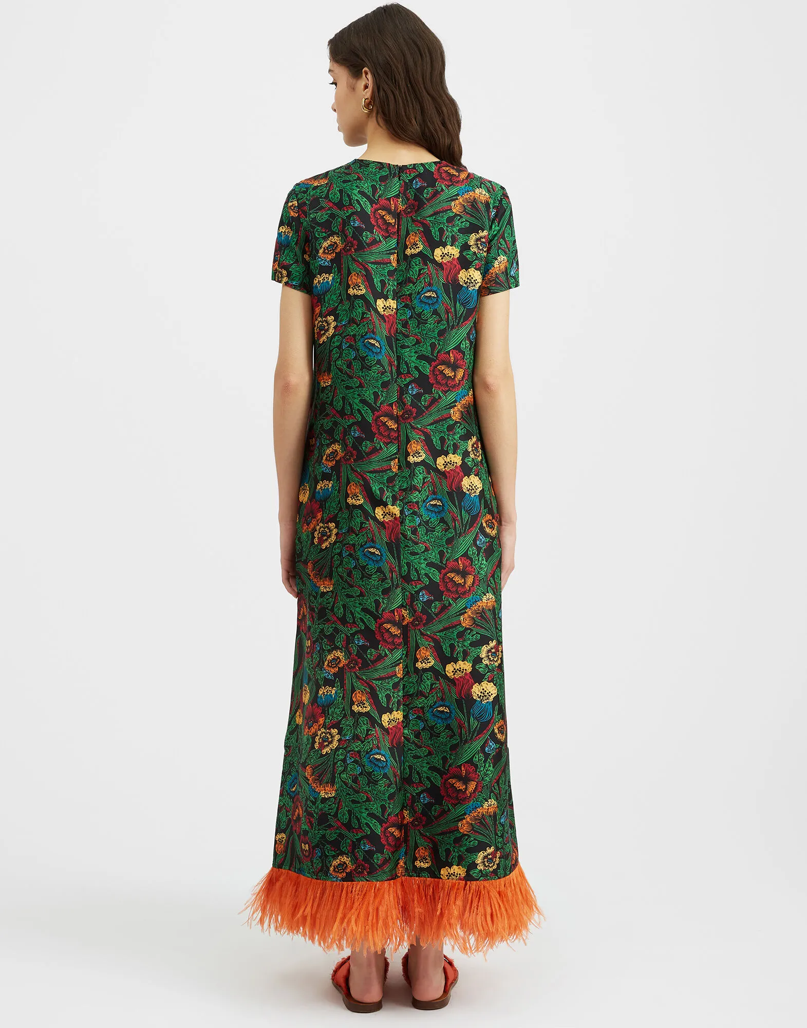 Swing Dress (With Feathers) in Night Garden for Women | La DoubleJ