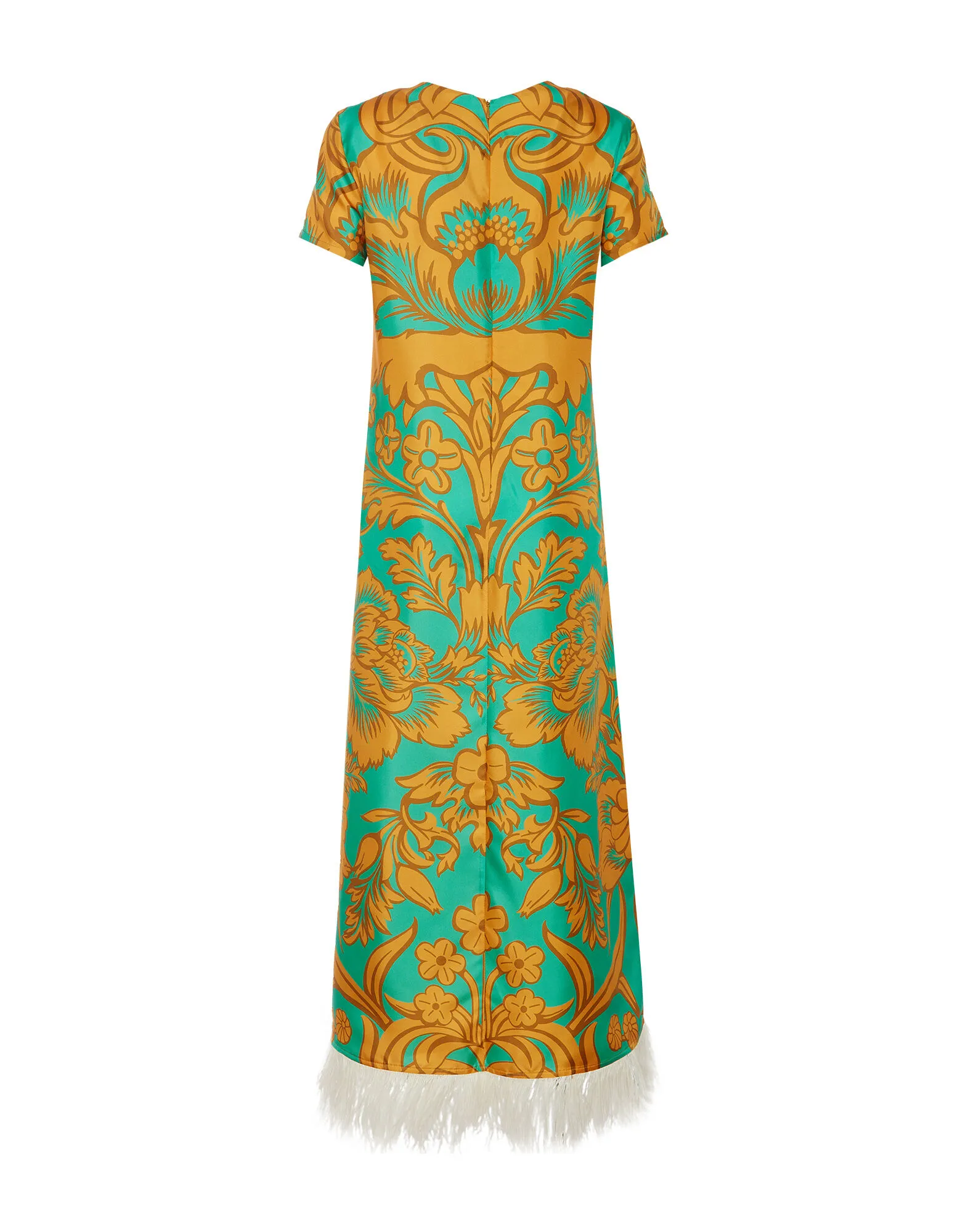 Swing Dress (With Feathers) in Va-Va Placée Turquoise for Women | La DoubleJ