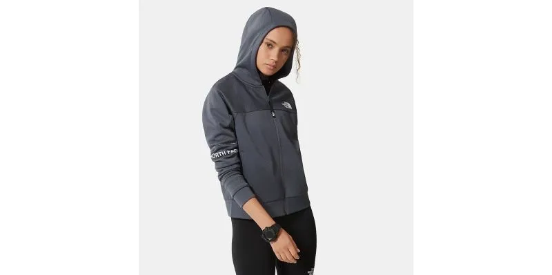 THE NORTH FACE MOUNTAIN ATHLETICS Vanadis Grey felpa tecnica con cappuccio e cerniera donna