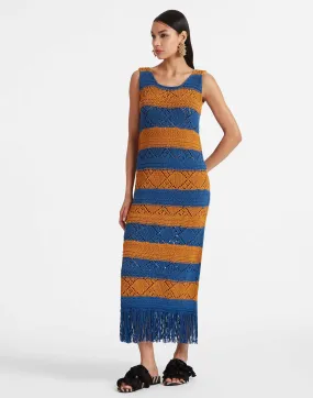 The Yarn Dress in Solid Blue Petrol for Women | La DoubleJ