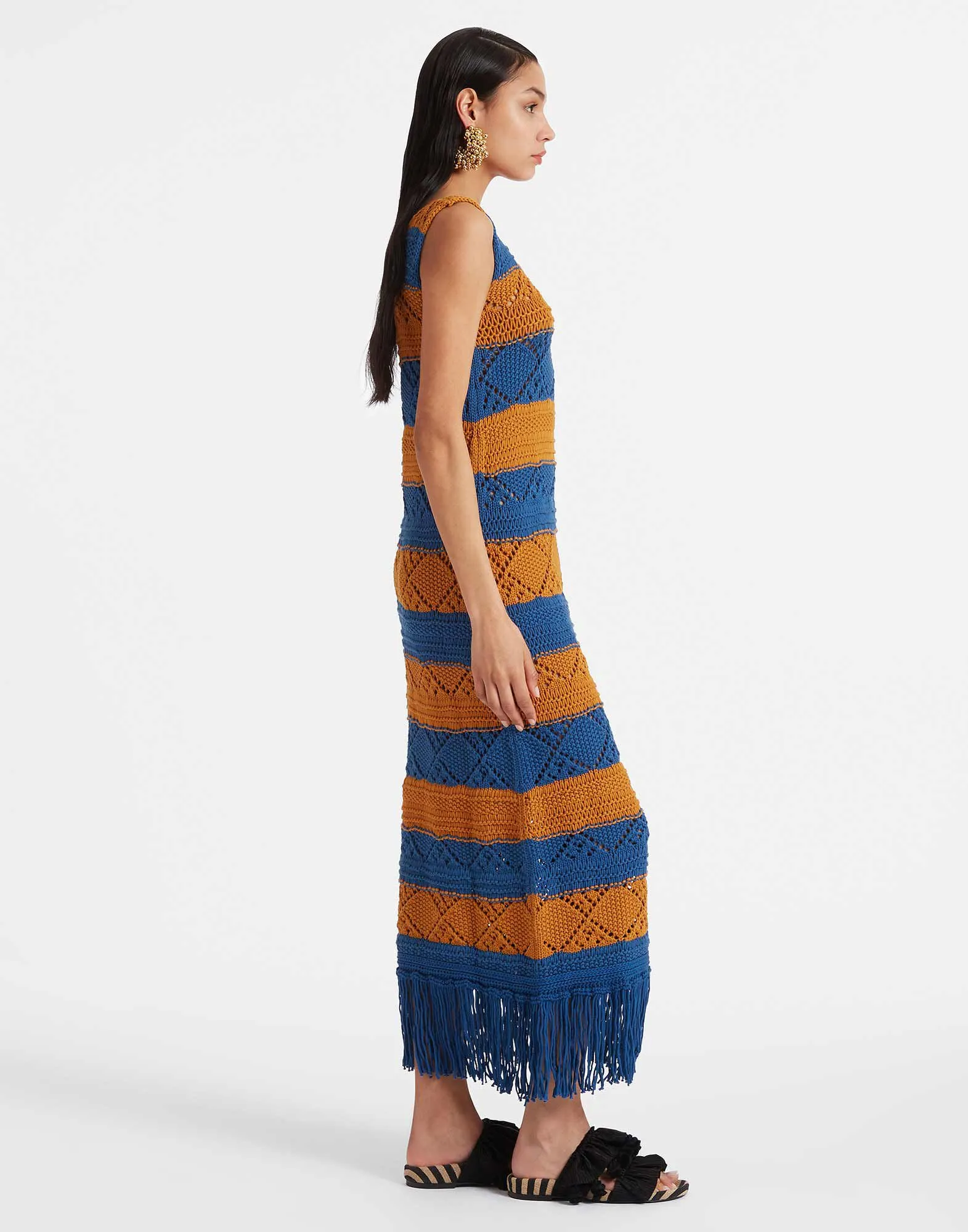 The Yarn Dress in Solid Blue Petrol for Women | La DoubleJ