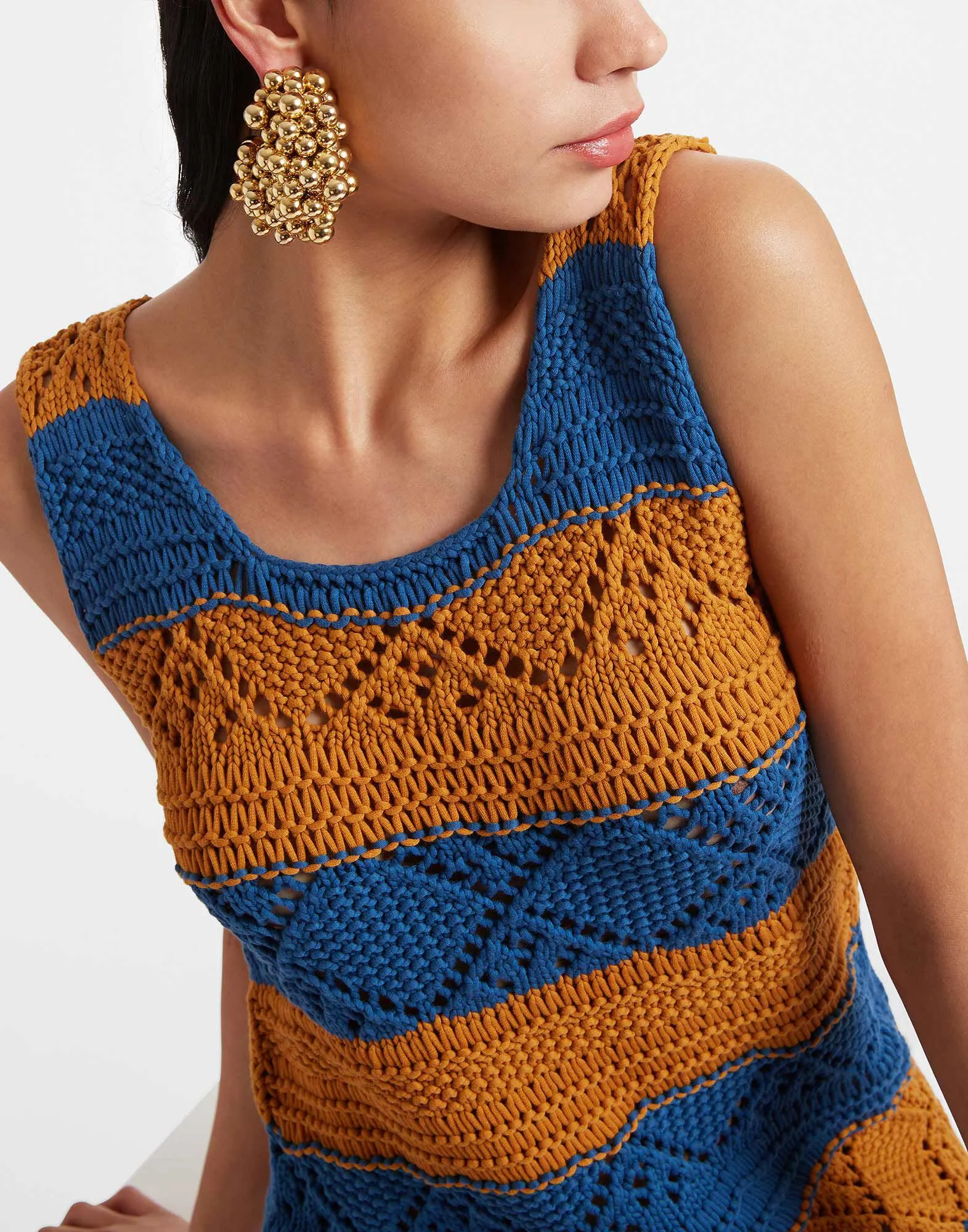 The Yarn Dress in Solid Blue Petrol for Women | La DoubleJ