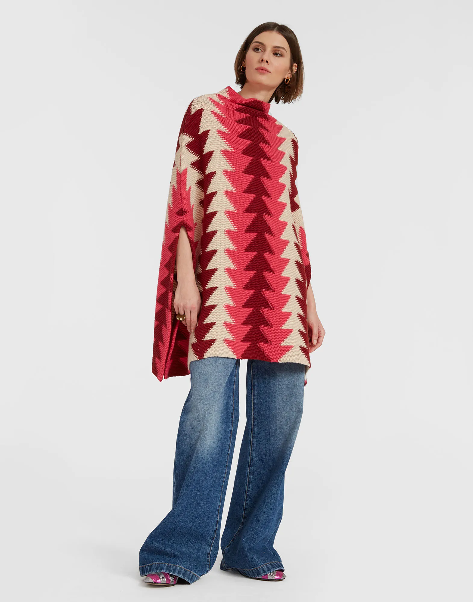 Trine Cape in Bordeaux for Women | La DoubleJ