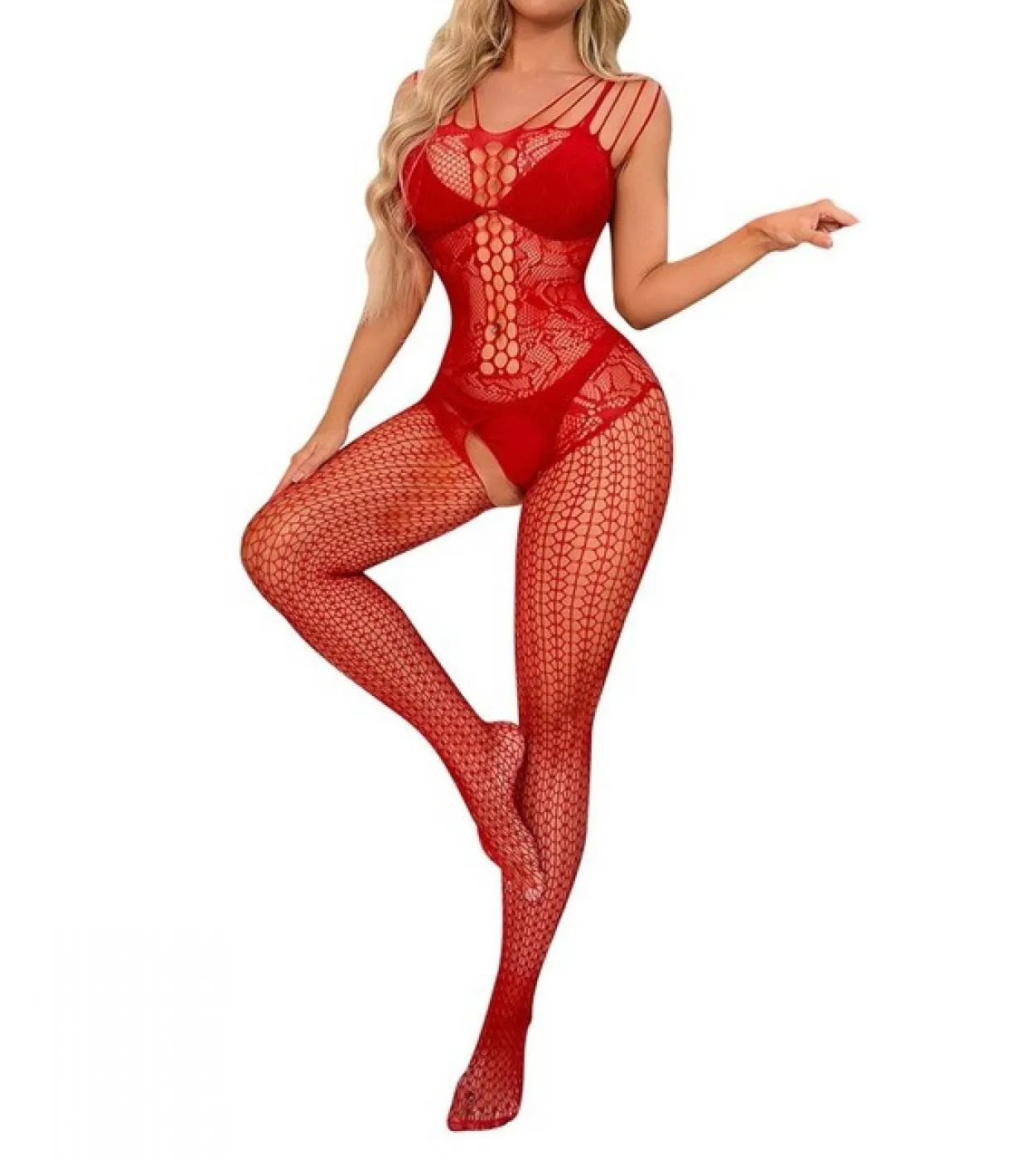 Tute a rete porno Hot Women Mesh Body Calze Lingerie Abiti Tuta trasparente Set Costume Cosplay Teddi