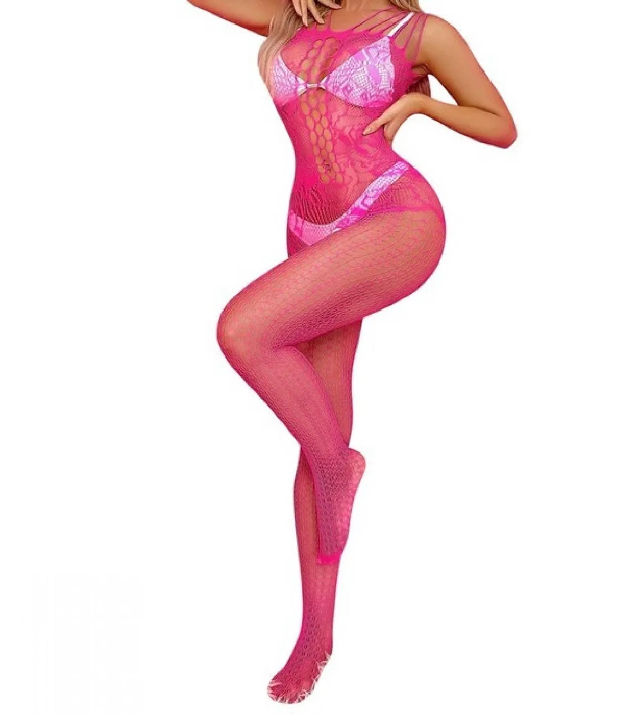 Tute a rete porno Hot Women Mesh Body Calze Lingerie Abiti Tuta trasparente Set Costume Cosplay Teddi