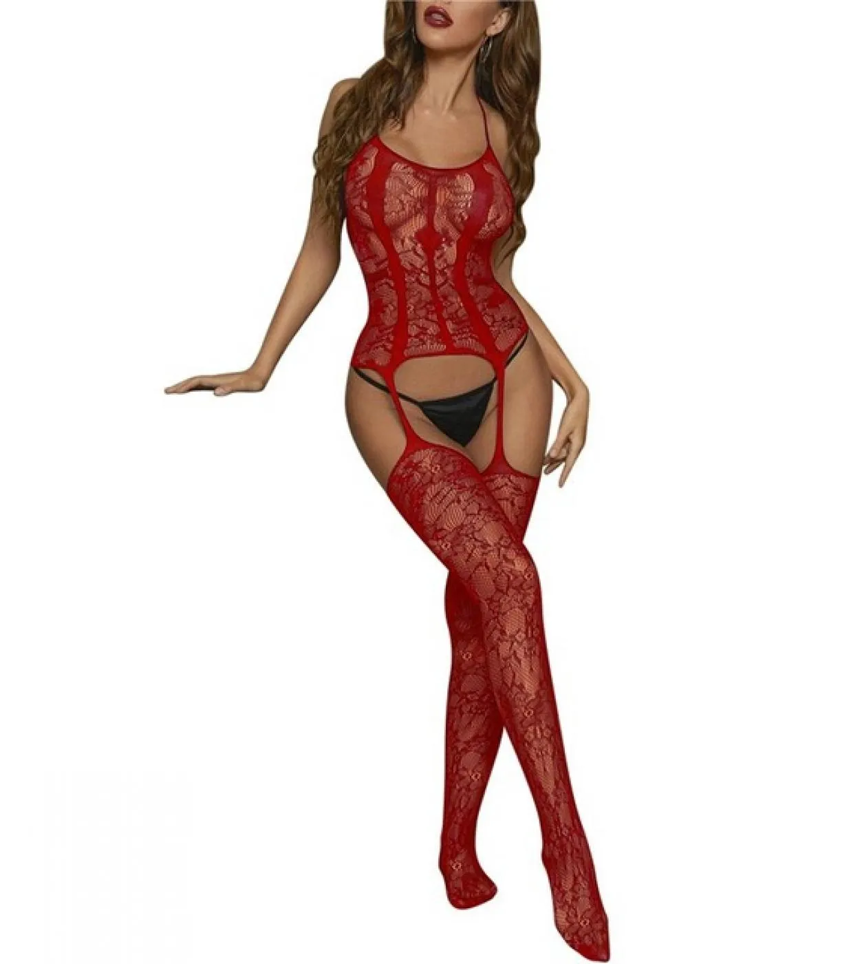 Tute a rete porno Hot Women Mesh Body Calze Lingerie Abiti Tuta trasparente Set Costume Cosplay Teddi