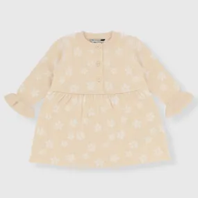 Vestito in maglia da neonata, BEIGE            