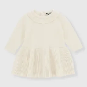 Vestito in maglia da neonata, BIANCO            